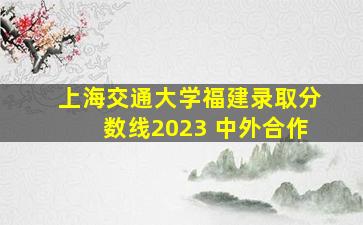 上海交通大学福建录取分数线2023 中外合作